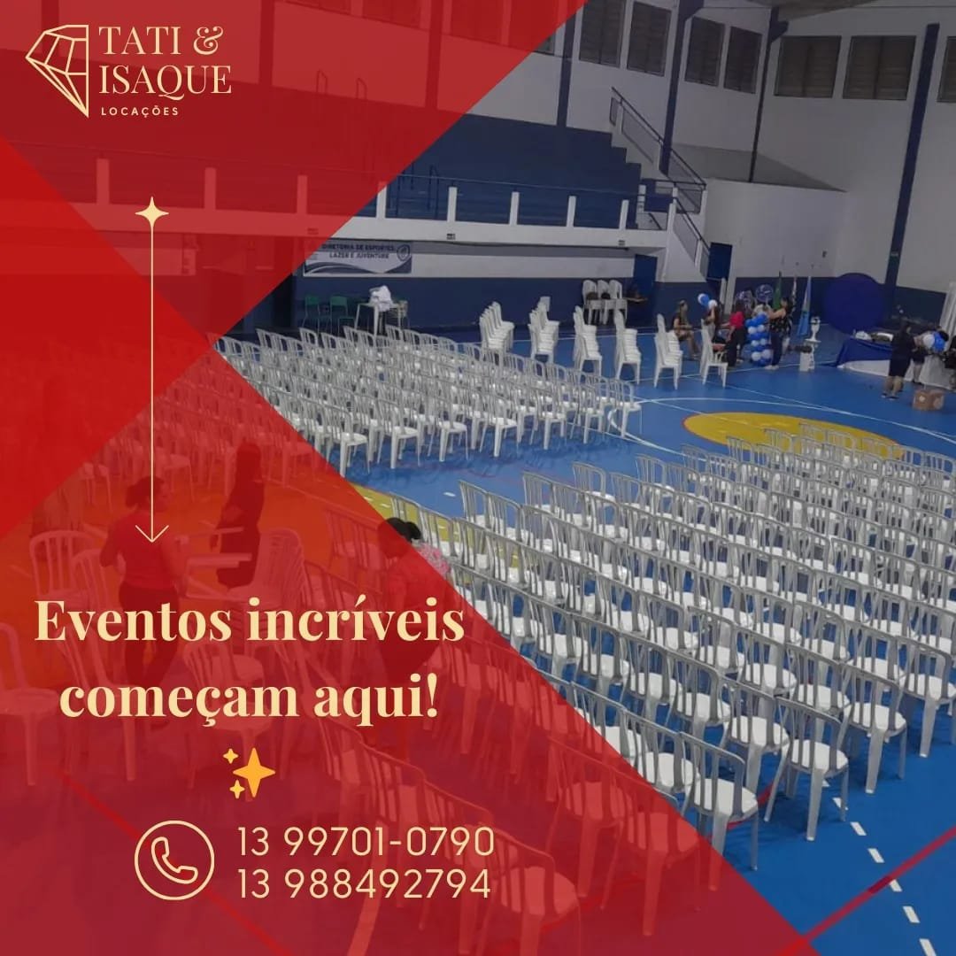 Mesas de plástico para aluguel em Mongaguá e região